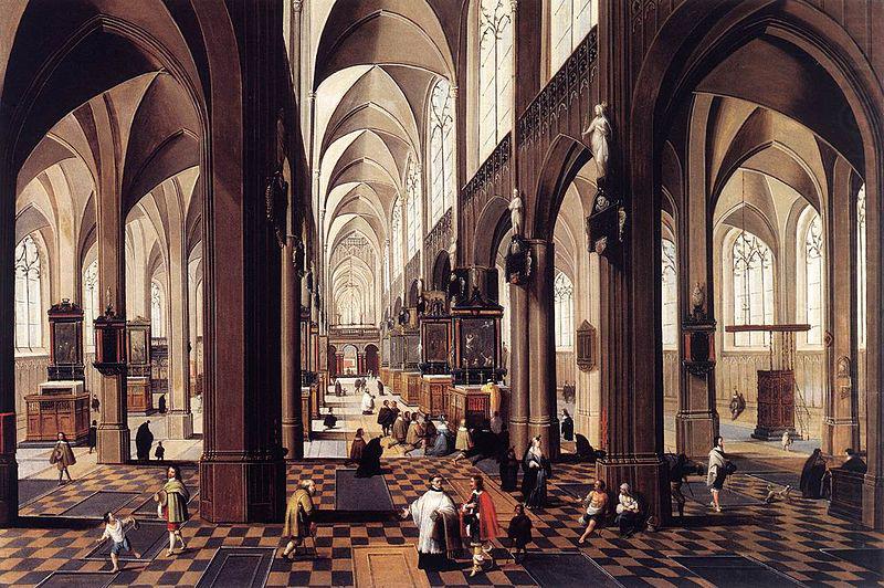 Interior of Antwerp Cathedral, Pieter Neefs